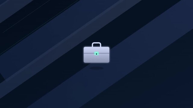 Professional Briefcase Business Icon In Corporate Navy And Grey