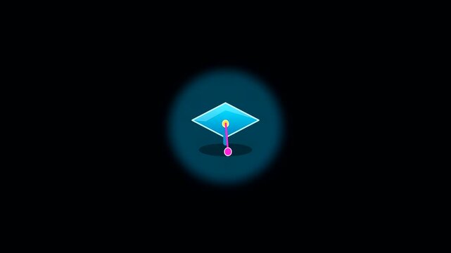 A floating blue graduation cap icon signifies university life while a needle points towards a flat plane representing complex interdisciplinary research within digital minimalist graphics