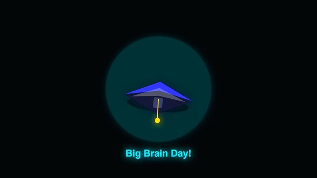 A graduation cap floating in a digital sequence during university life while performing interdisciplinary research within a simulated environment of shifting neon sparks and light