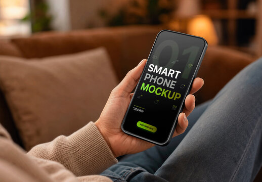 Smartphone Living Room Mockup