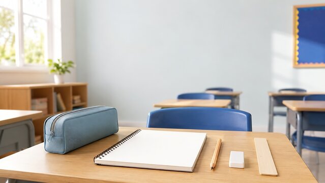 Vertical night study desk with laptop and lamp