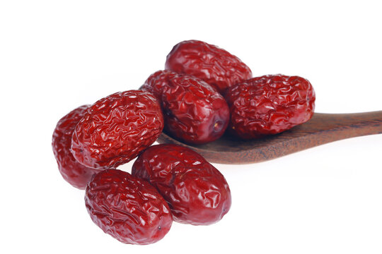 Red dates are isolated on a white background