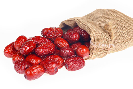 Red dates are isolated on a white background
