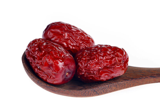 Red dates are isolated on a white background