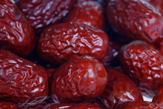 Red dates are isolated on a white background