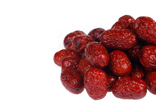 Red dates are isolated on a white background