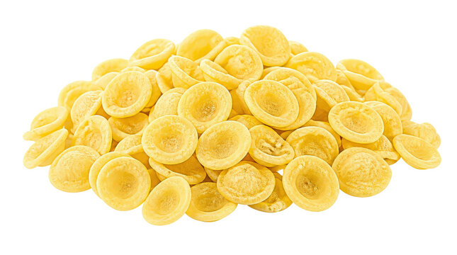 Orecchiette Pasta Pile Isolated on Transparent Background
