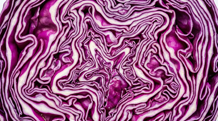 Obraz premium Red Cabbage Texture Close Up Vegetable Cross Section