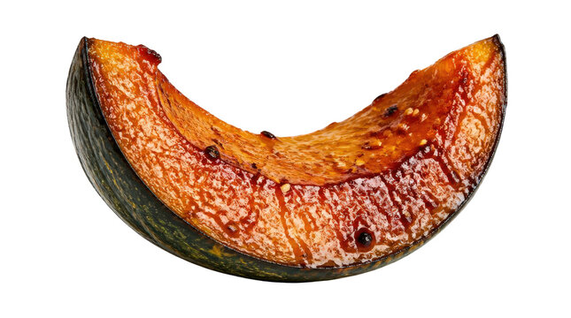 Roasted Pumpkin Slice Isolated on Transparent Background