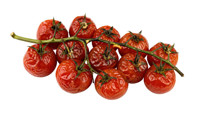 Shriveled Cherry Tomatoes on the Vine on a Transparent Background