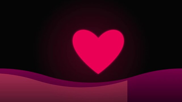 pulsing heart icon with magenta gradient wave animation