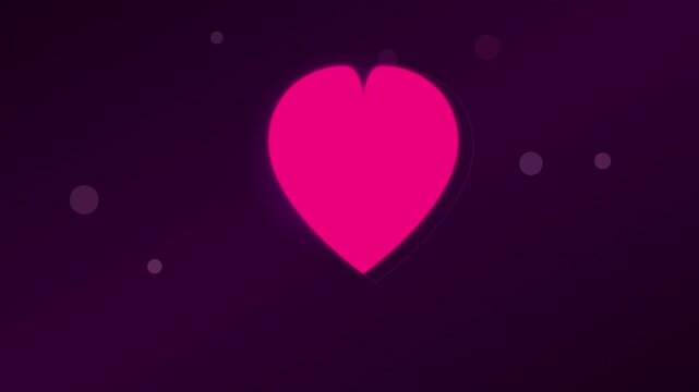 pulsing magenta heart icon with soft floating bubbles