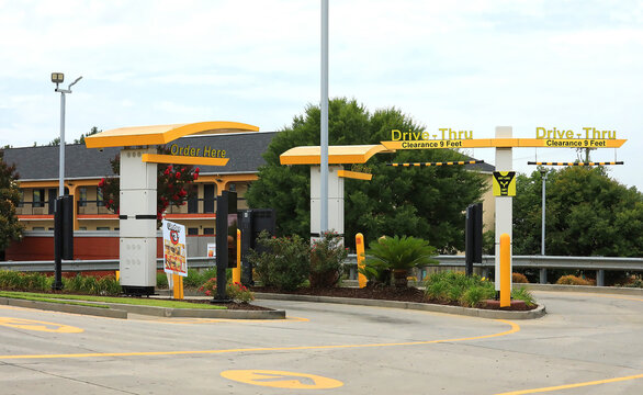 McDonald's Restaurant drive thru in Orangeburg, South Carolina, USA. 