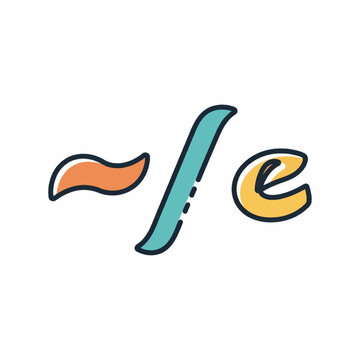 Abstract mathematical integral tilde and exponent symbols flat vector design