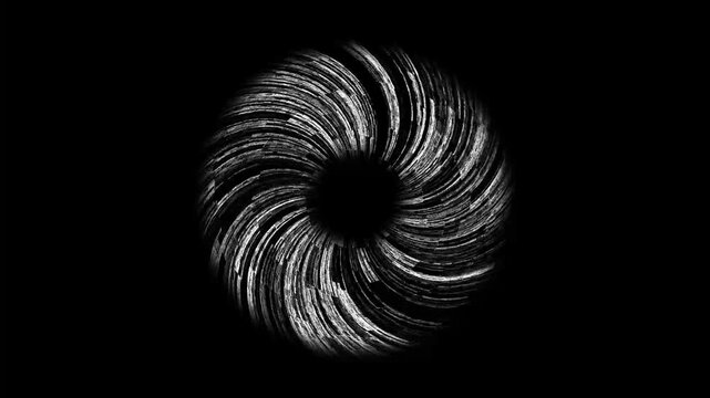 Abstract white glowing particle energy tunnel loop animation with digital technology vortex, neon light streaks, cosmic wormhole flight, swirling motion graphics, futuristic space warp background 4k