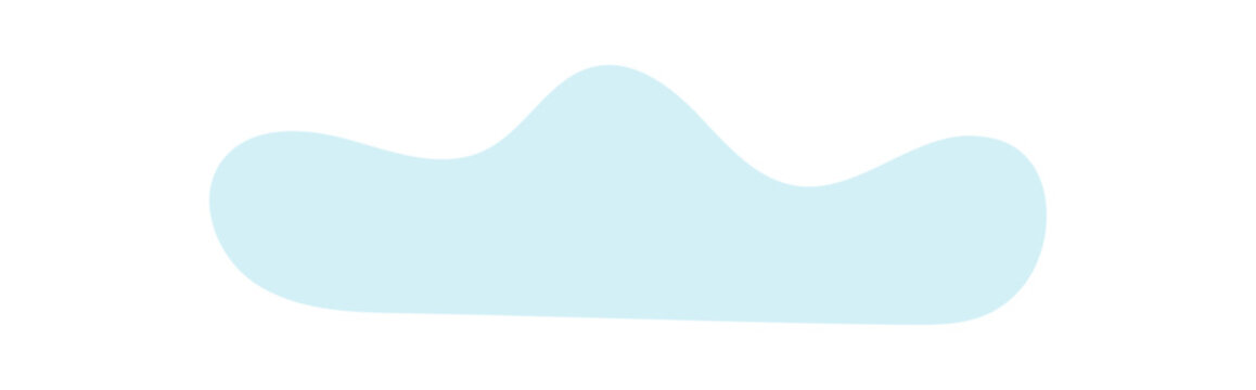 Soft blue cloud symbol in flat style. Minimal cloud icon with smooth contour and airy silhouette. Cute blue emblem for weather app and web UI, clean pastel sky element on white background as modern