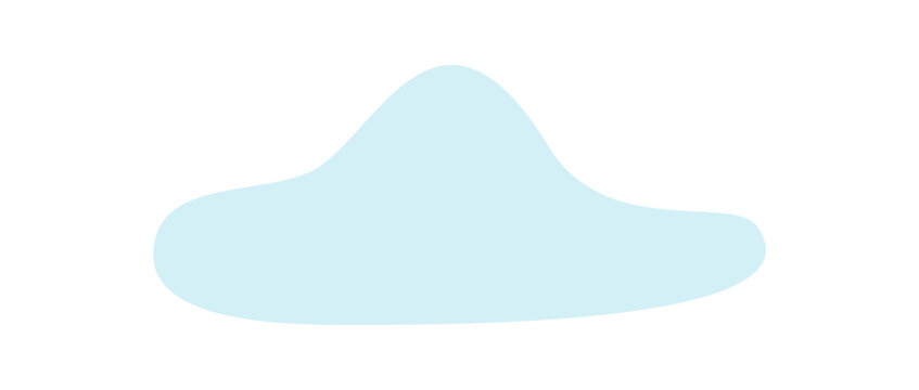 Soft minimal blue cloud in flat style. Simple cartoon sky symbol as smooth abstract shape. Cute cloud icon for weather app and web ui, clean pastel button or sticker, modern graphic element