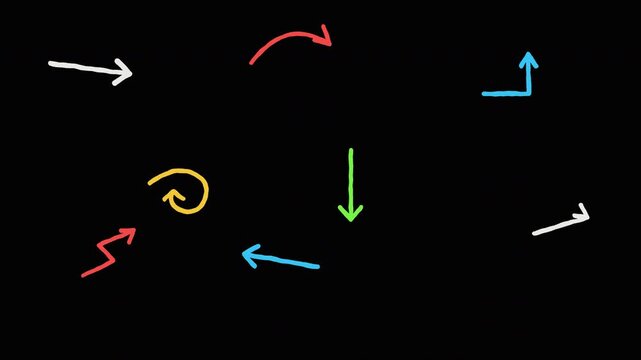 Hand-drawn arrow markers appearing frame-by-frame in a stop-motion style to highlight specific areas.