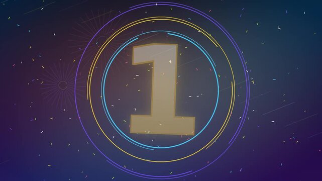 Retro-futuristic, neon-style countdown with a real-time timer. It features marks, scratches, and film grain, giving your video a vintage look.