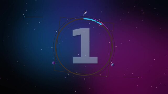 Retro-futuristic, neon-style countdown with a real-time timer. It features marks, scratches, and film grain, giving your video a vintage look.