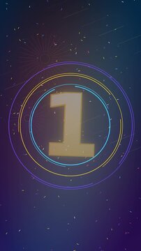Retro-futuristic, neon-style countdown with a real-time timer. It features marks, scratches, and film grain, giving your video a vintage look.