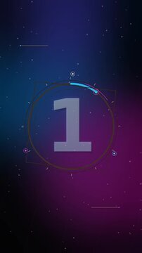 Retro-futuristic, neon-style countdown with a real-time timer. It features marks, scratches, and film grain, giving your video a vintage look.