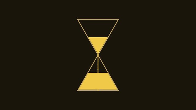 Minimalist hourglass animation: passing time and countdown concept for business and productivity projects 4k