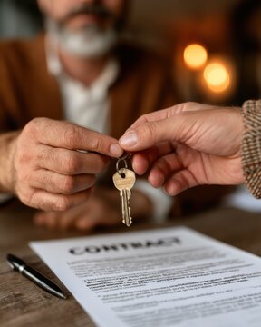 Agreement is signed and keys are handed over in a meeting