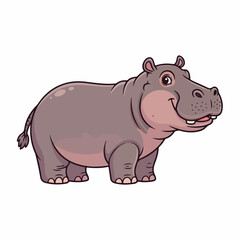 Fototapeta premium Cartoon Hippo Character Illustration for Kids.