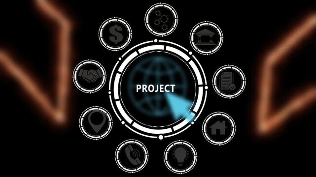 Sci-Fi PROJECT Lifecycle Tracking Overlay Asset for Professional Video Editors. 4K Motion Graphic