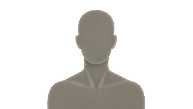 An image of man head and torso with the turned to look.