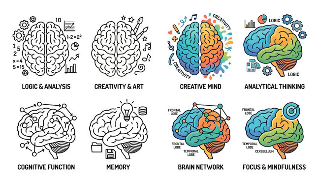 Brain Function and Creativity: Logic, Analysis, Memory, Mindset Concepts