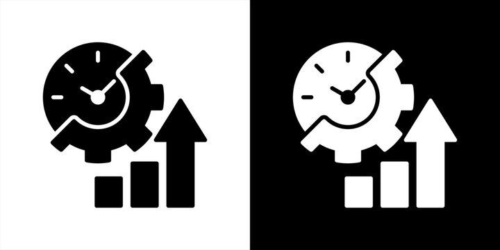 Efficiency Icon Set Black And White