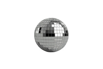 Fototapeta premium Disco ball with shiny mirror facets for party, nightlife, celebration, and music events, on transparent background