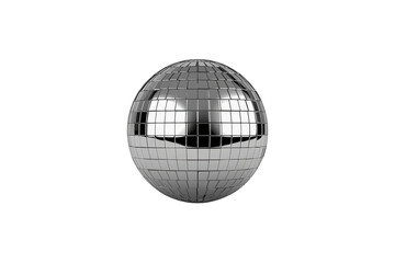 Fototapeta premium Disco ball reflecting light, creating a party atmosphere, 1970s and 1980s music and celebration concept, transparent background