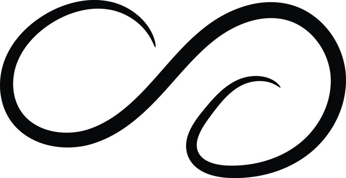 Open curved s shape black swirl and flourish icon decorative vector design element for creative elegant wedding invitations