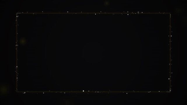delicate golden sparkles glittering border on a dark background, festive dust overlay effect