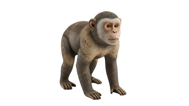 Rendering of monkey on black background with clipping area for text or.