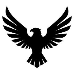 Fototapeta premium Silhouette of an Eagle with Outstretched Wings.