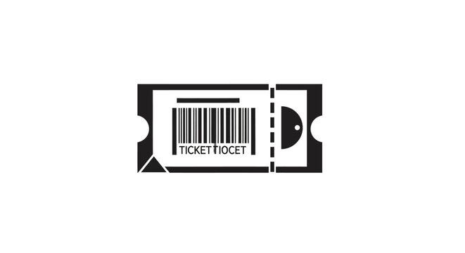 Event ticket icon with barcode.