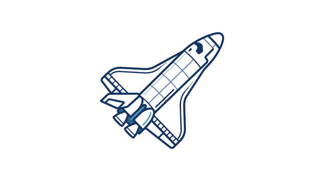 Minimalist Space Shuttle Vector Illustration
