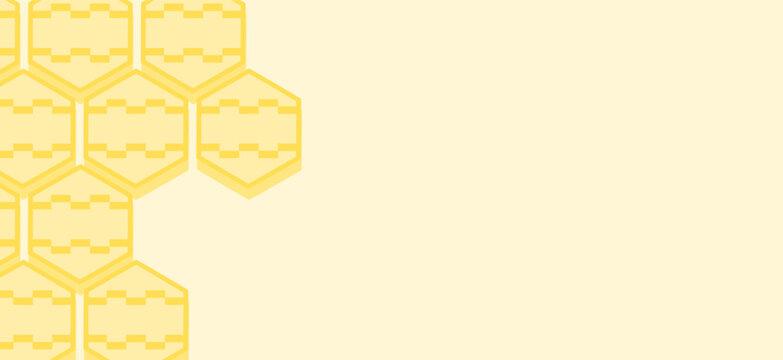 Minimal honeycomb frame background with geometric hexagon pattern in soft yellow tones, clean beehive border design for packaging, branding, banners, invitations, presentations, and natural honey them