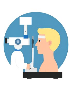 Person Undergoing Eye Exam at Optometrist Office