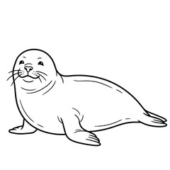 Fototapeta premium seal line art vector illustration