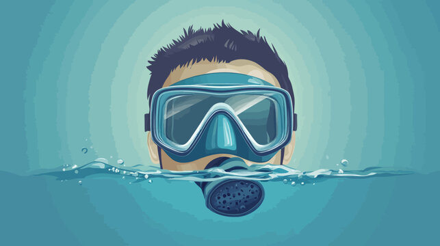 Person underwater wearing scuba mask and snorkel