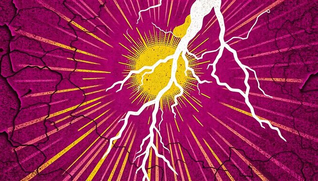 Comic abstract pop art background featuring a thunder illustration, CREATED WITH GENERATIVE AI