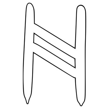 hagalaz rune illustration hand drawn outline vector