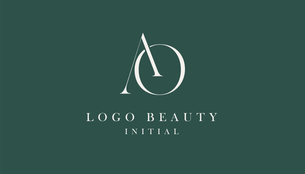 Minimalist luxury logo letter A and O. Beauty, fashion, elegant and modern concept.