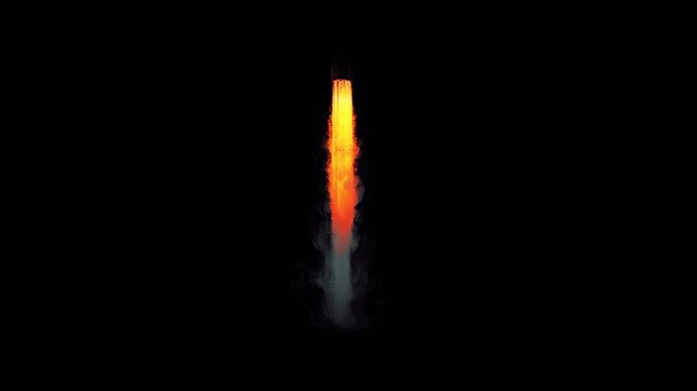 Abstract Fire and Smoke Particle Trail Animation on Black Background.