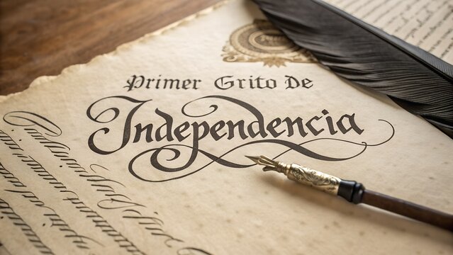 Primer Grito de Independencia en tinta sobre papel antiguo